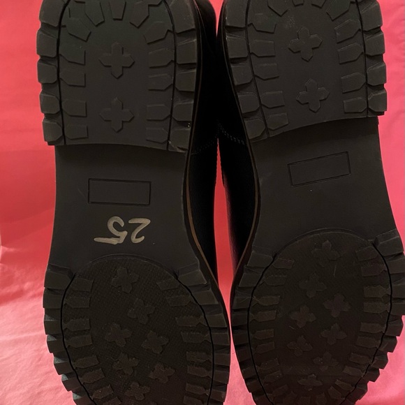 Nautica Boots Black Cream Faux Leather Suede Shearling Women 9.5 Men 8 Cozy Chic - Picture 12 of 13